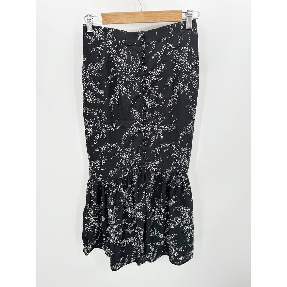 Entro Womens Black Button Front Midi Skirt S Whimsigoth Fairy Boho Cottagecore